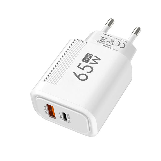Cargador GaN 65W USB-C - Carga Rápida para iPhone, Samsung y Portátil