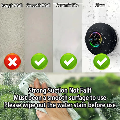 Altavoz Bluetooth Portátil con Ventosa - Resistente al Agua para Baño y Exterior