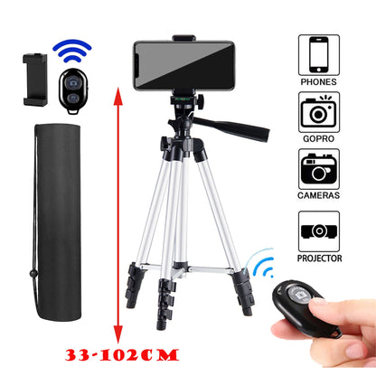 Trípode para Móvil 102cm con Mando Bluetooth - Soporte Universal para Foto y Vídeo