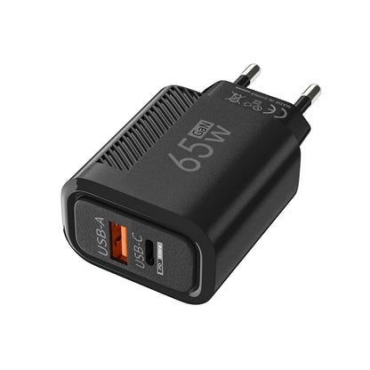 Cargador GaN 65W USB-C - Carga Rápida para iPhone, Samsung y Portátil