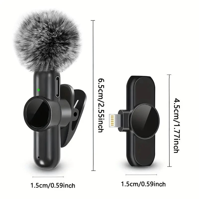 Micrófono Lavalier Inalámbrico - Grabación de Audio y Vídeo para Móvil