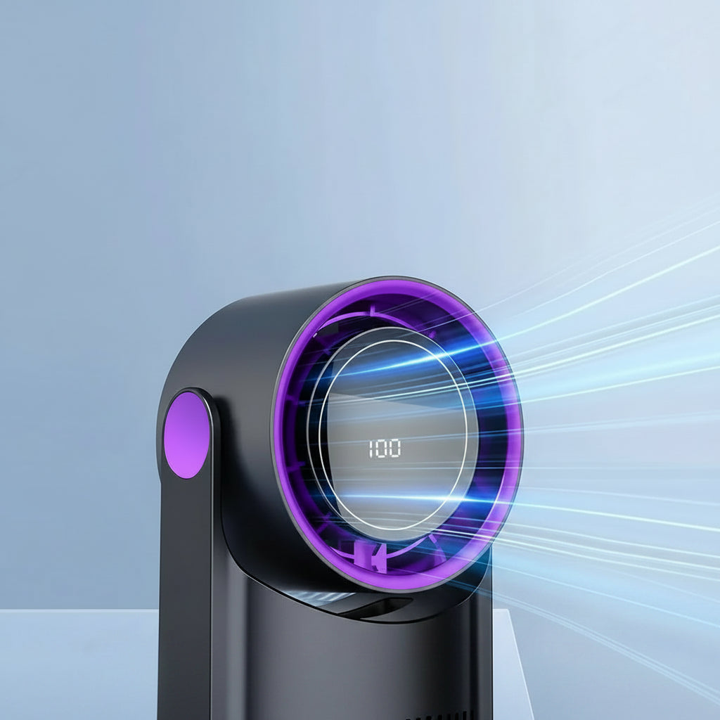Ventilador Portátil sin Aspas con Pantalla Inteligente
