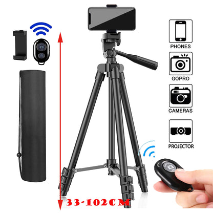 Trípode para Móvil 102cm con Mando Bluetooth - Soporte Universal para Foto y Vídeo