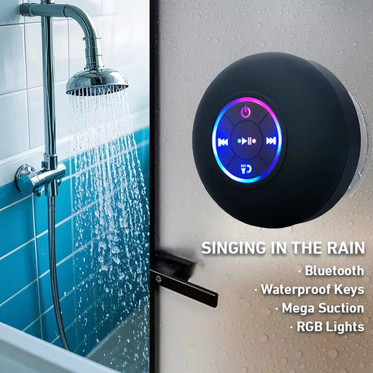Altavoz Bluetooth Portátil con Ventosa - Resistente al Agua para Baño y Exterior
