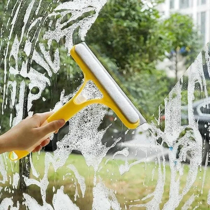 Limpiacristales Multifunción con Pulverizador - Escobilla de Goma para Hogar y Coche
